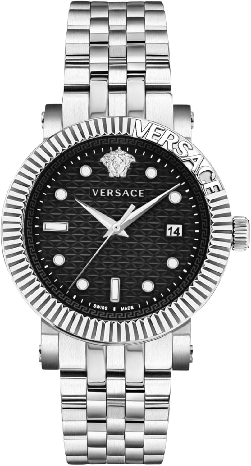 Versace V-Classicコレクション ラグジュアリーメンズウォッチ シルバーブレスレット ステンレススチールケースとブラックダイヤル, ステンレススチール, OS, V-クラシック Amazonで販売中 Versace V-Classicコレクション ラグジュアリーメンズウォッチ シルバーブレスレット ステンレススチールケースとブラックダイヤル, ステンレススチール, OS, V-クラシック Amazonで販売中