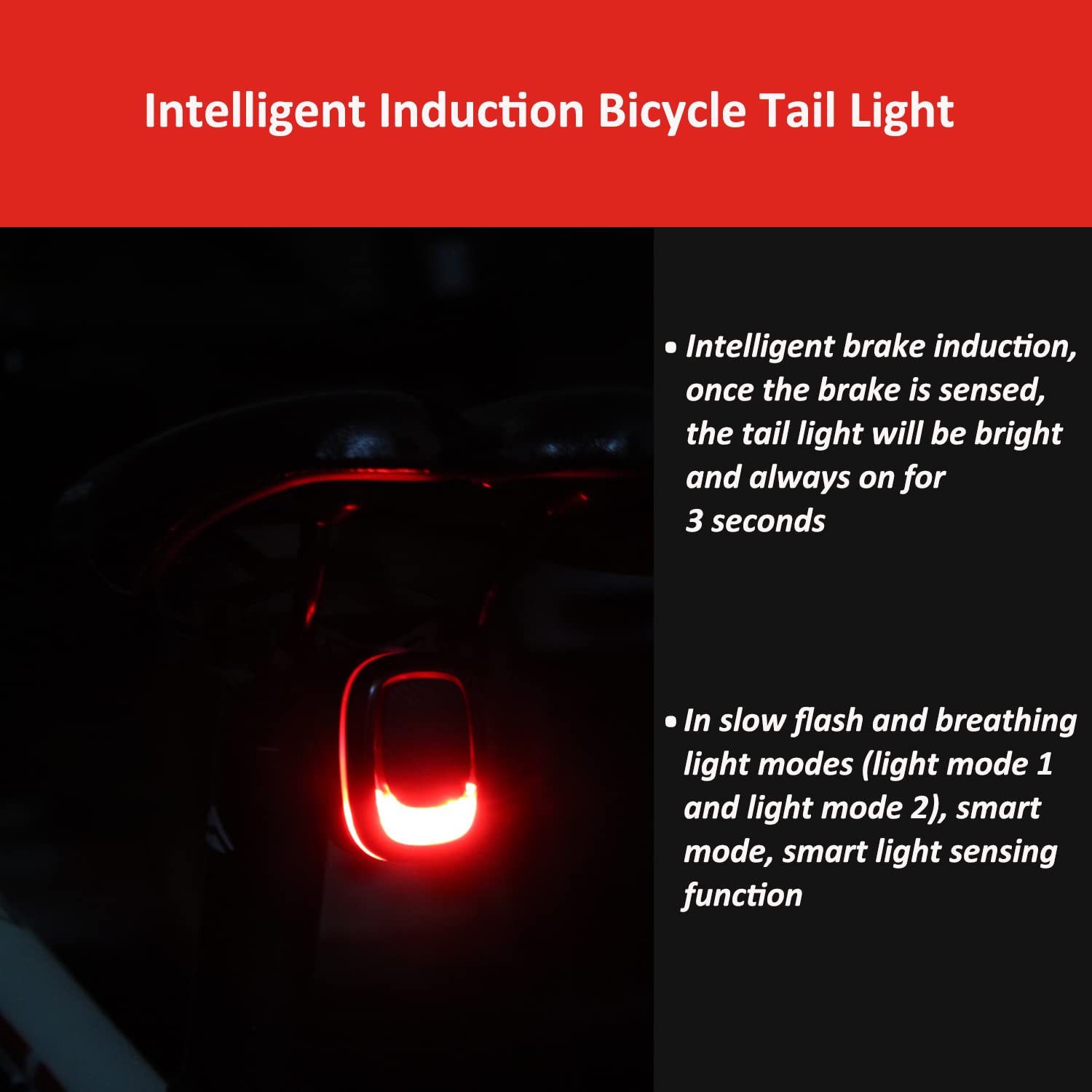 Feu Arrière Vélo Intelligent Rechargeable - Alarme, Détection Freinage, étanche IP65 | Sécurité Renforcée, Visibilité 180° - 9