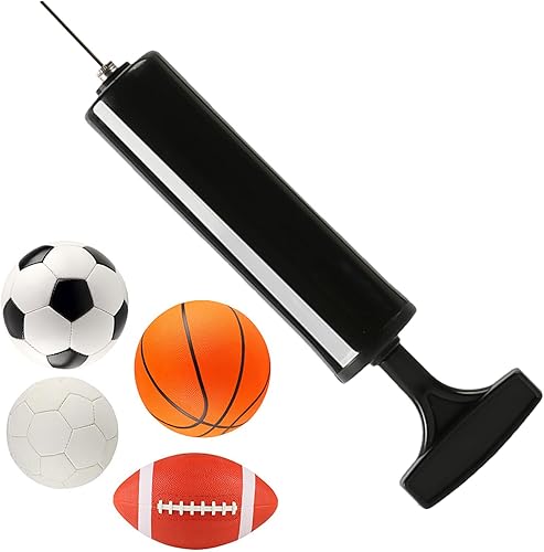 Herramienta de inflado compacta, bomba de aire para pelotas  Bomba de aire de mano negra con aguja, bomba de aire compacta portátil para voleibol,