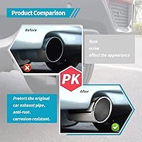 Vista 7 de YITAMOTOR Punta de escape de 2.5 pulgadas, entrada de 4 pulgadas, salida de 4 pulgadas, longitud total, puntas de escape diésel profesional, punta