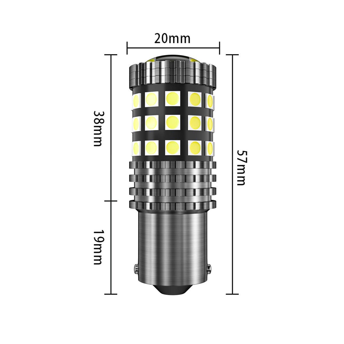2 PCS Super luminoso S25 1156 BA15S P21W LED CANBUS lampada posteriore per parcheggio retromarcia auto LUCE DI MARCIA DIURNA A LED DRL 6000K Bianca DC12V DC24V