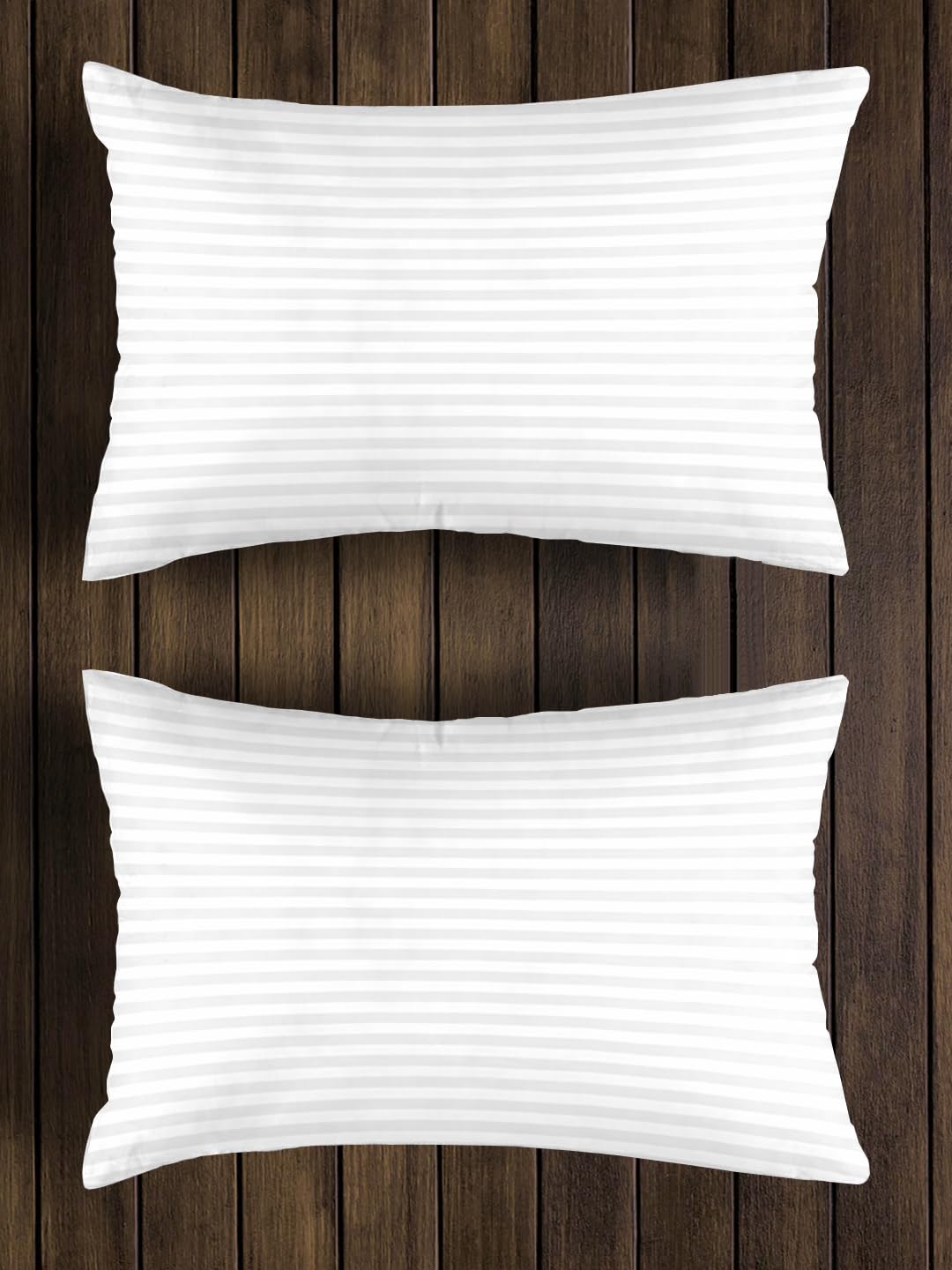 Story@Home White Pillow Set - Satin Stripes Comfort -5