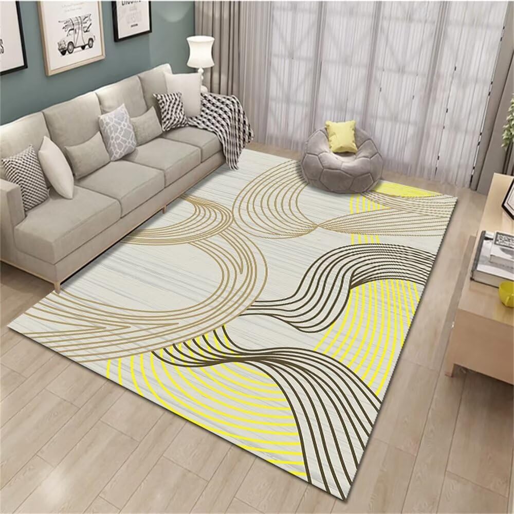 Tapis Sol Gaming Moderne géométrique Minimaliste Pile Courte antidérapante Lavable Tapis Rectangulaire Tapis Sol Bureau Tapis De Noel Salon 180X250CM