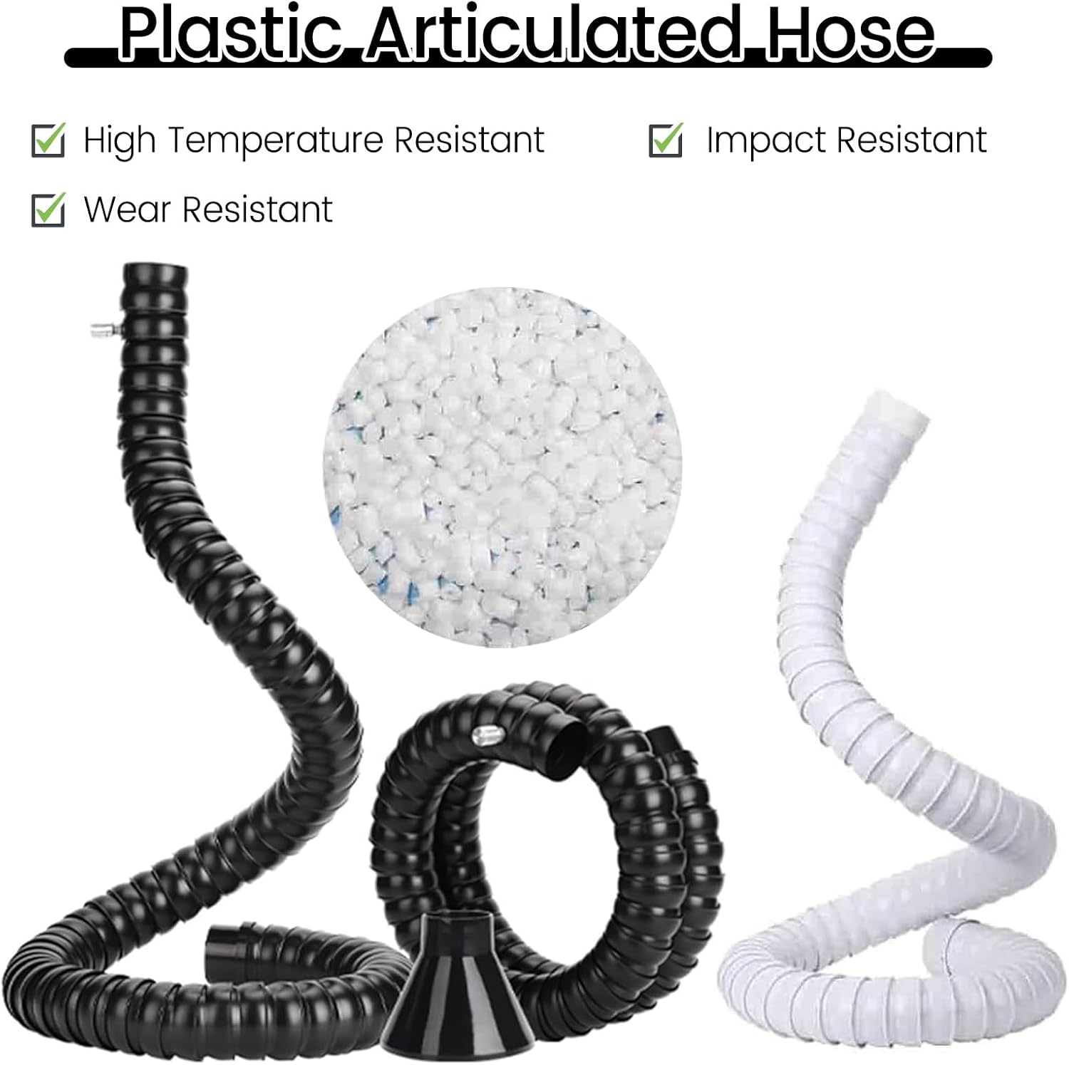 Flexible Soldering Fume Extractor Hose with Stainless Steel Hood, 100MM (3.9in) Diameter, 2m (6.5ft) Length, Ideal for Workshop, Woodworking, and Laboratory Use