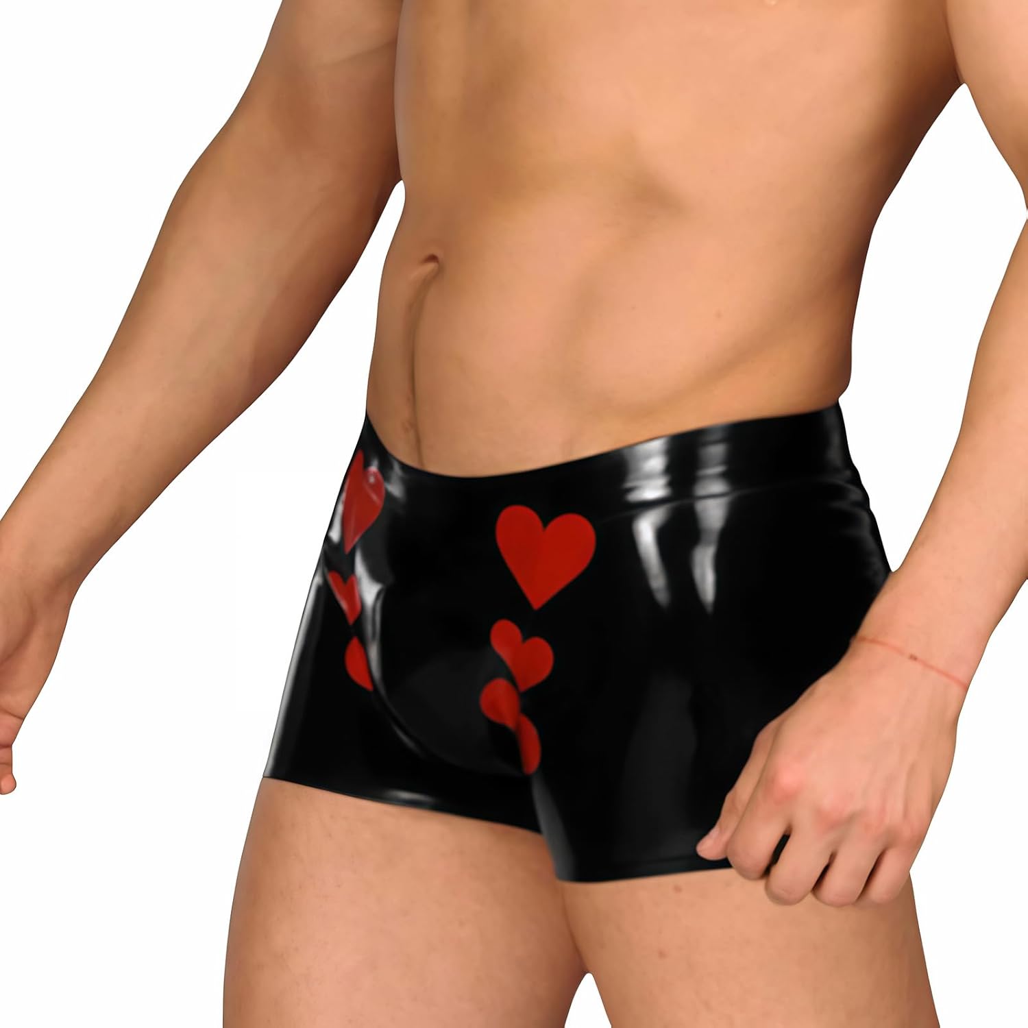 Men's Black Latex Underpants latex Boxer Shorts Briefs Rubber Short Pants Panties Underwear