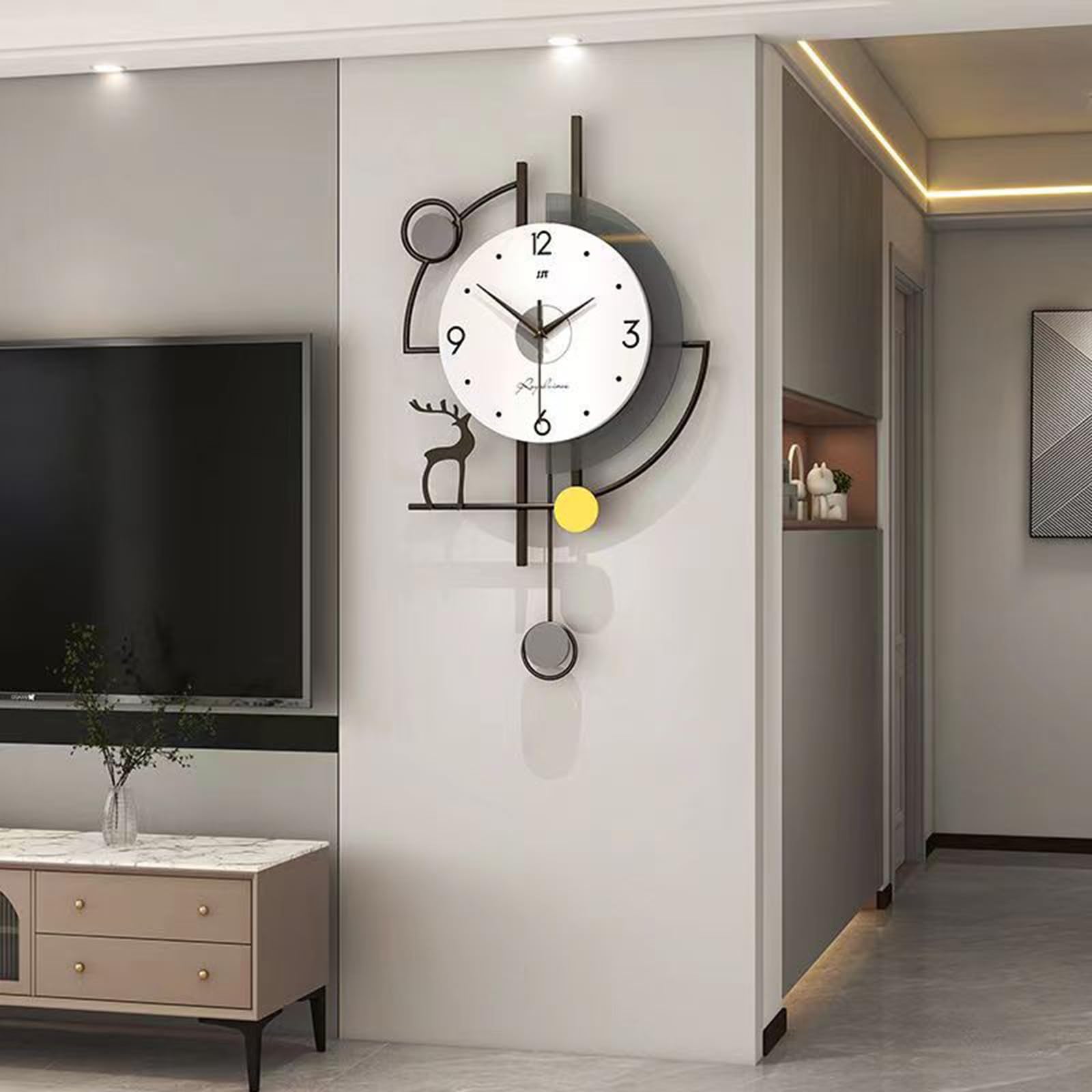 Duży minimalistyczny metalowy zegar ścienny, stylowy zasilany bateriami, nowoczesny zegarek do domu, biura, kuchni, sypialni, łazienki, szkoły i salonu
