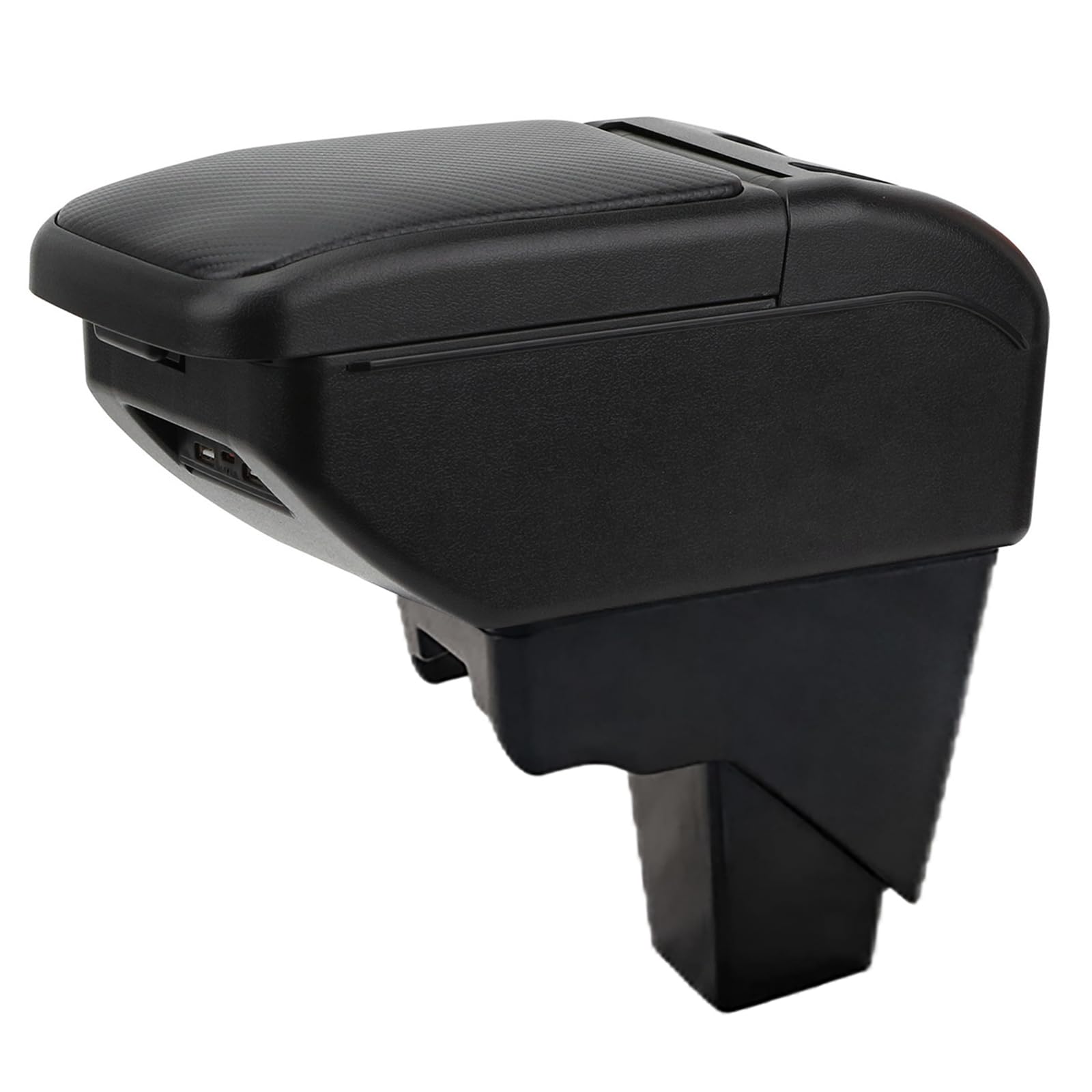 AULPHIKE Compatible with Suzuki S-Presso Armrest 2019-2024 Car Center Console Organizer Armrests Double Layer Storage with USB Ports（Carbon Fiber Style）