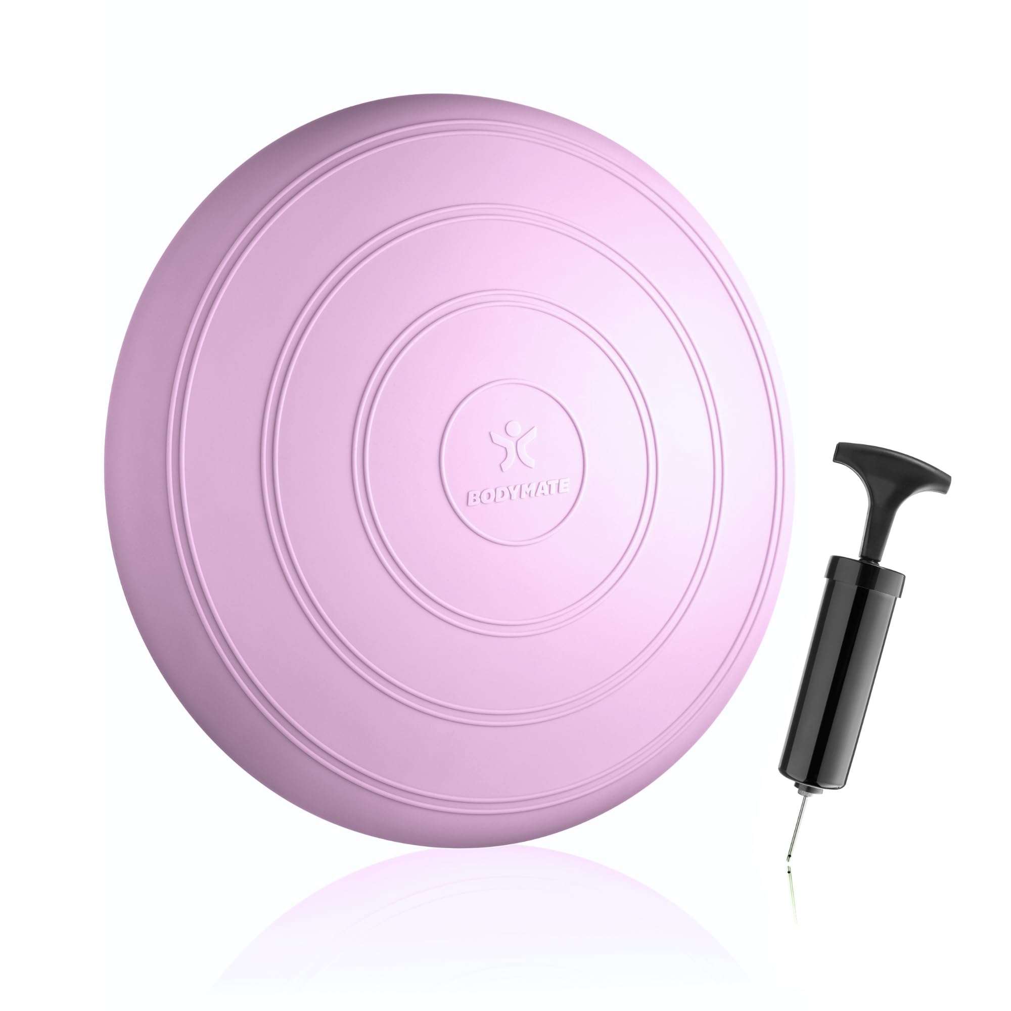BODYMATE Comfort Ball Seat Cushion with Pump Princess Pink 33 cm Diameter - Balance Cushion, Seat Ball Cushion, Air Cushion, Balance Pad - Core, Fitness, Rehabilitation, Coordination and Back Training โ image 1