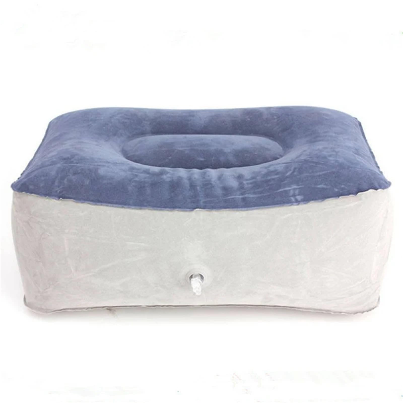 Reposapiés inflable portátil for viaje, almohada reposapiés, cojín de aire, descanso ajustable plegable, avión, tren, cama for niños, coche y autobús(Blue)