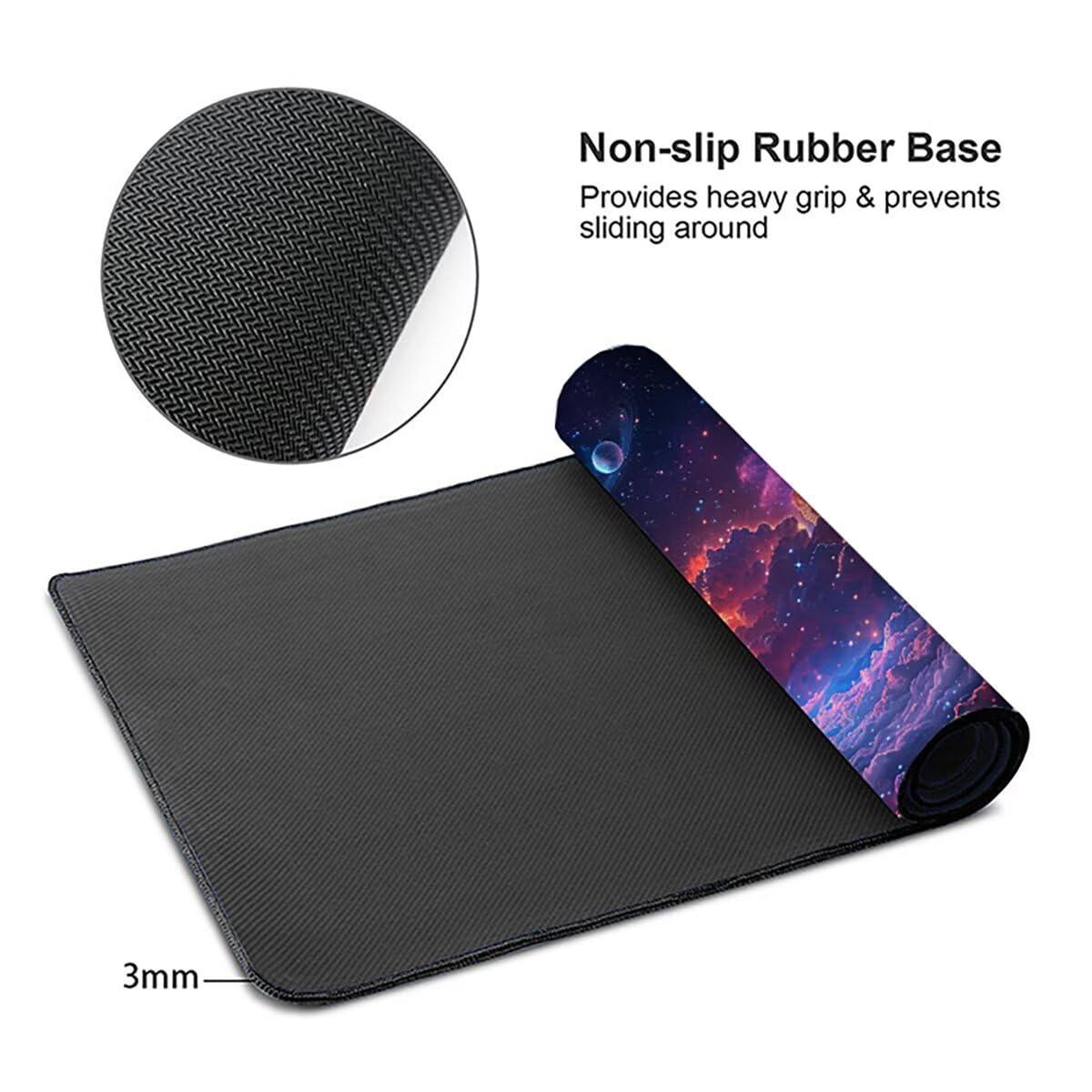 Tappetino per Mouse Gaming XXL 1200x600x3mm– Ufficio Mousepad Grande – Migliora la Velocità e la Precisione Tenuta Stabile Sottomano per Ufficio e Casa Accessori Scrivania Universo PjY9847 N-U