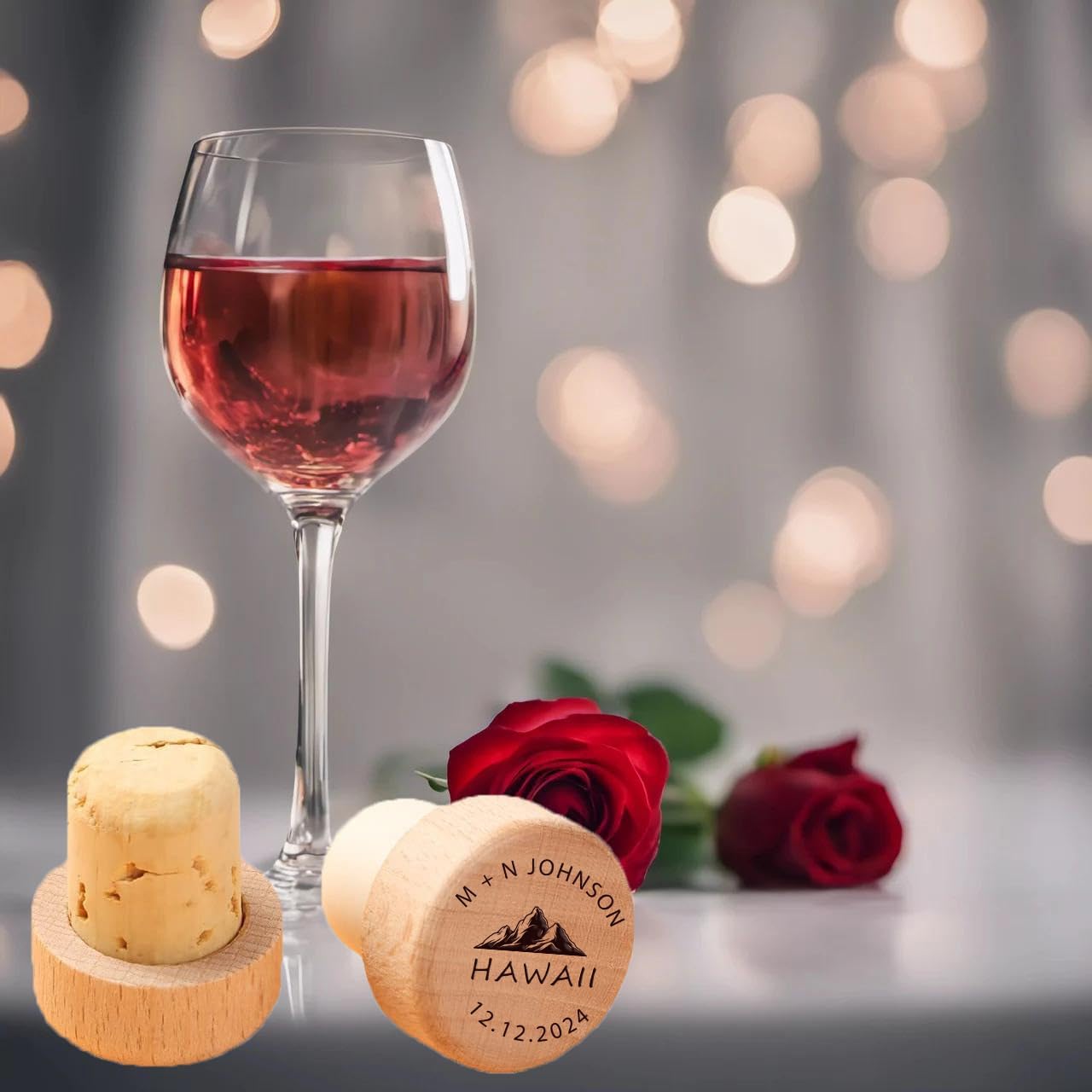 Wedding Favors for Guests Personalized Engraved Wood Wine Bottle Corks Bulk Custom Logo Wine Stopper Customize Wine Cork Stoppers Party Wooden Wine Stoppers Business House Warming Bridal Shower Gift