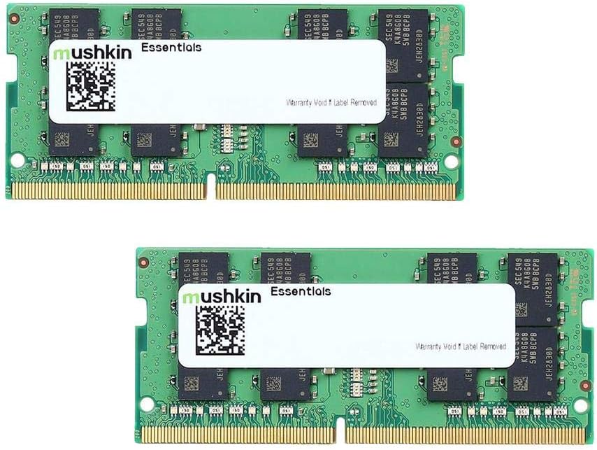 Mushkin Essentials – DDR4 Laptop DRAM – 32GB (2x16GB) SODIMM Memory Kit – 2933MHz (PC4-23400) CL-21 – 260-pin 1.2V Notebook RAM – Dual-Channel – Low-Voltage – (MES4S293MF16GX2)