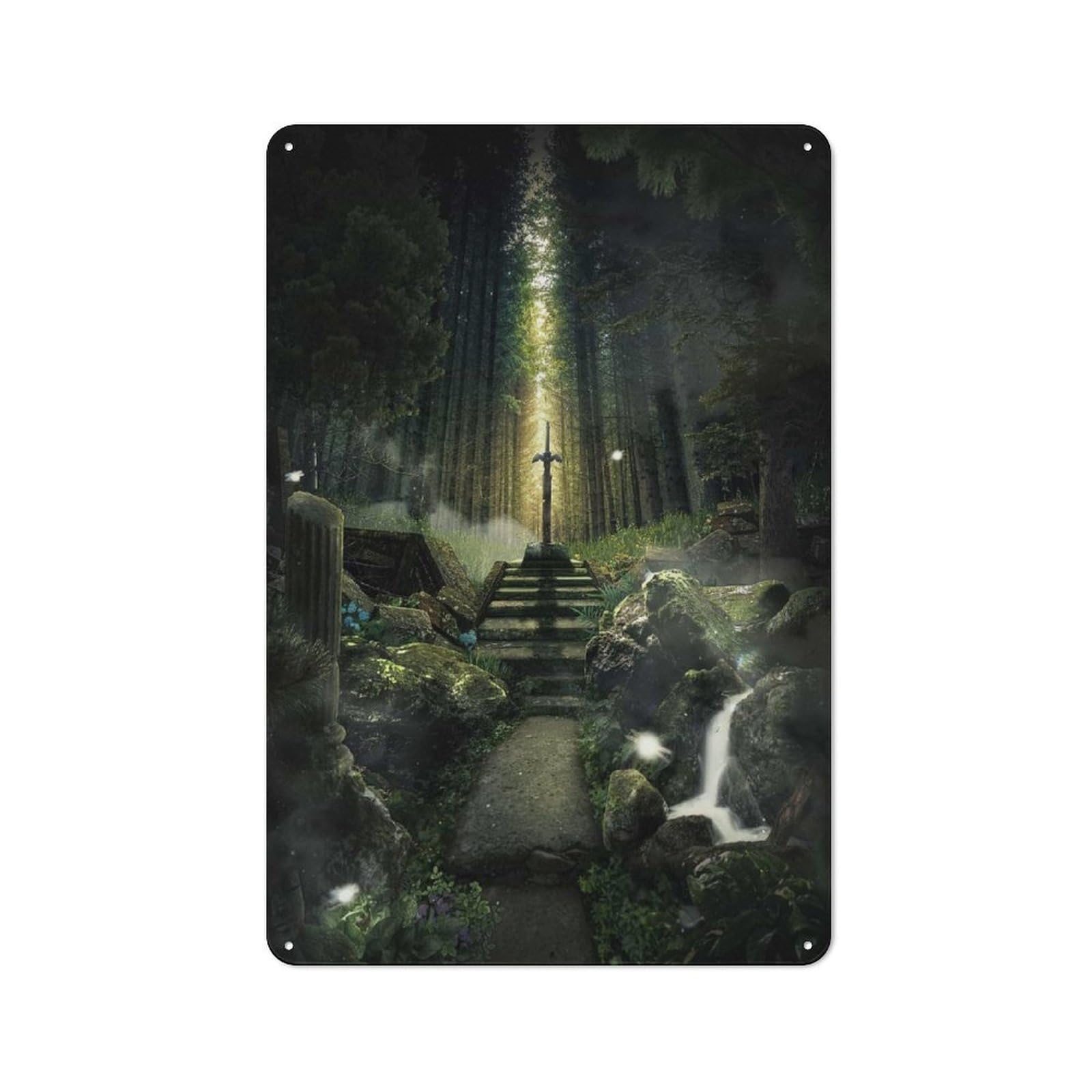 Junmoney Style-2 The Legendary Sword Metal Wall Plaque, Home Decor Sign For Washroom, Small Wall Space Or Hallway, Fun Gift For Friends And Family, 30X20cm