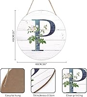 Vista 96 de Welcome Sign for Wall Initial Letter C Blue Round Wood Signs Monogram White Floral Wood Plaque Fresh Flowers 12in Mid Century Home Wall Decor for