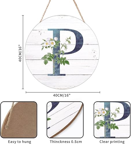 Vista 96 de Welcome Sign for Wall Initial Letter C Blue Round Wood Signs Monogram White Floral Wood Plaque Fresh Flowers 12in Mid Century Home Wall Decor for