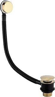 Sandy Beach Brushed Brass Bath Waste and Overflow Kit: Bath Overflow, Pop Up Bath, Bath Waste and Overflow, Bath Overflow Kit, Bath Pop Up Bath Waste, Bath Drain Replacement