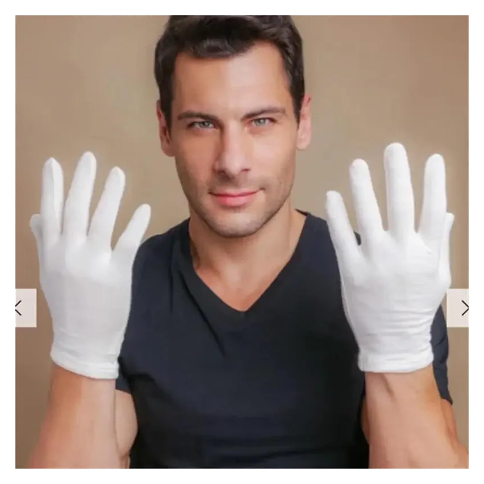 Guantes De Trabajo 6 pares de guantes de trabajo de algodón blanco | For manos secas, película de manejo ceremonial, joyería, guantes de inspección de plata, herramienta de limpieza del hogar(M)