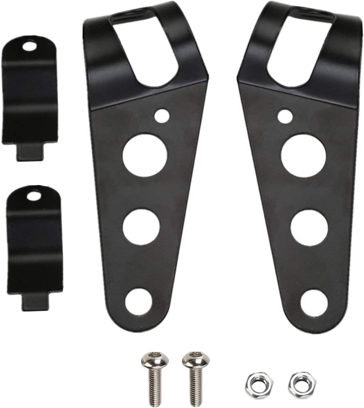 OSAN Universal 35mm-43mm Motorcycle Headlight Mount Brackets Fork Ear for Chopper Cafe Racer - Black