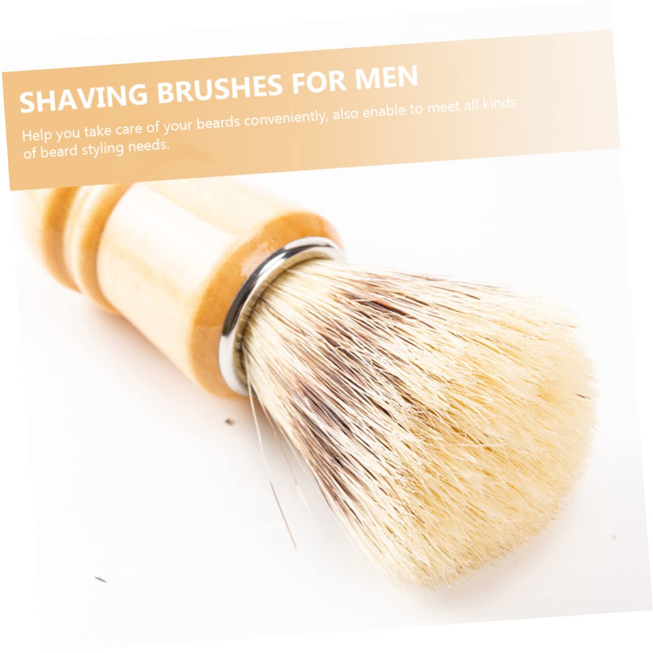 WOONEKY 5 Set Di Pennelli Da Barba Per Uomo Pennelli Da Barba Con Manico in Legno Set Da 2 Pezzi*5