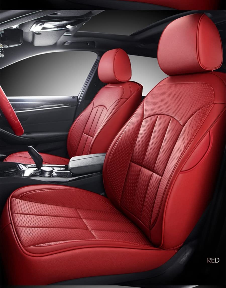 ESPYN Juegos Cubreasientos Funda Cuero Genuino Asiento Coche para Jeep Todos Los Modelos para Renegade para Compass para Cherokee para Patriot para Wrangler Cubierta Asiento Coche (Color : Red-B)