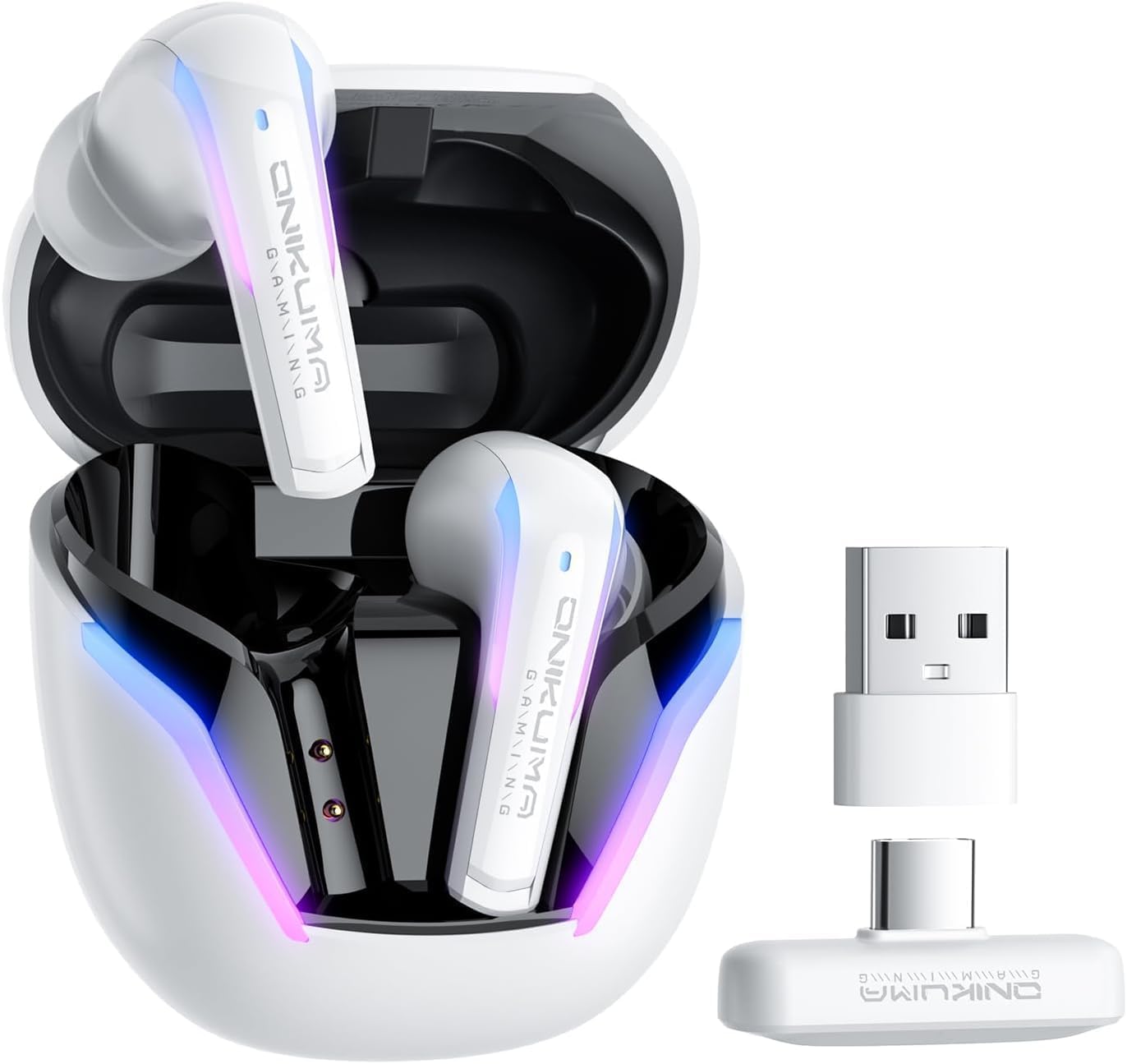 Wireless Gaming Earbuds 20ms Ultra-Low Latency, Dual-Mode 2.4GHz + BT5.3 with ENC Mic, USB-C Dongle for PS5/PS4, Met Ques 3/3S/2, Steam Deck, Switch, PC/Mobile, White Wireless Gaming Earbuds 20ms Ultra-Low Latency, Dual-Mode 2.4GHz + BT5.3 with ENC Mic, USB-C Dongle for PS5/PS4, Met Ques 3/3S/2, Steam Deck, Switch, PC/Mobile, White