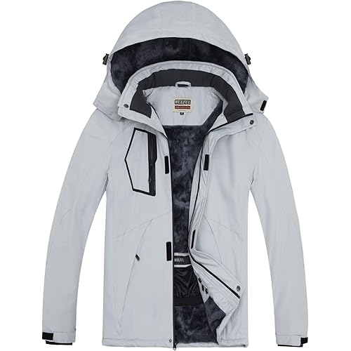 WULFUL Men's Waterproof Ski Jacket Warm Winter Snow Coat Mountain Windbreaker
