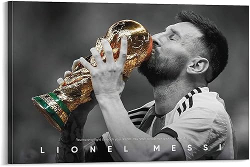 HAITUN LIONEL - Póster de la Copa Mundial de Futbolista de Besos, el Trofeo 2022, póster de pared para pintura, lienzo, obras de arte, idea de