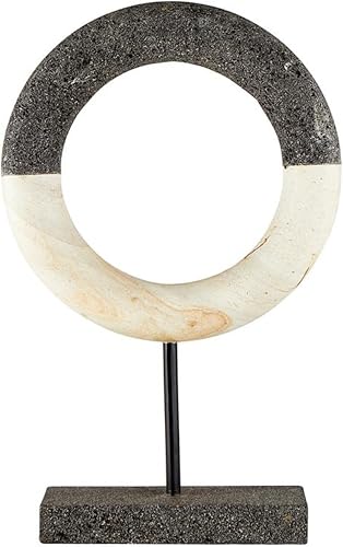 47th & Main Stone Ring Statuette Modern Home Décor for Coffee Table, Large, Grey
