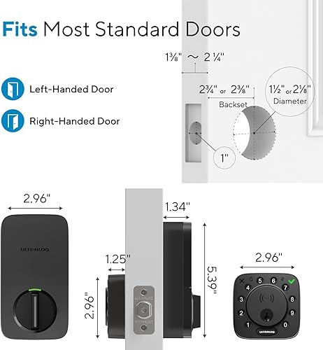 Miniatura 9 de ULTRALOQ Bolt NFC WiFi Smart Lock, cerrojo de entrada sin llave con grifo iPhoneAndroid, control remoto de aplicaciones, teclado, funciona con Apple