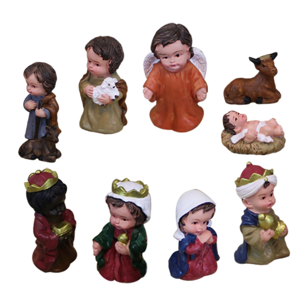 HANABASS 1set Jesus Nativity Scene Figurines Small Resin Christmas Ornaments Delicate Home Decor for Tabletop Fireplace Boys and Girls Room and Living Room