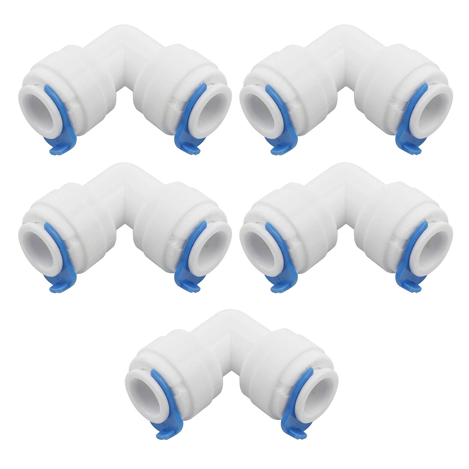 AQUALIQUID RO 3/8 -Inch x 3/8 -Inch Tube Push Union Elbow Quick Connect for RO Water Filter Fitting (Pack of 5)-image-25