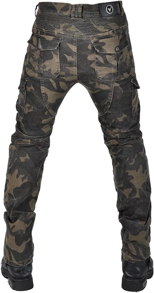 [RENHE] バイク パンツ メンズ ライディングパンツ バイク ズボン プロテクター付き ライダースパンツ 春夏秋冬 バイクウェア パンツ バイク用ジーンズ 伸縮性 レーシングパンツ 耐磨 迷彩 Sサイズ