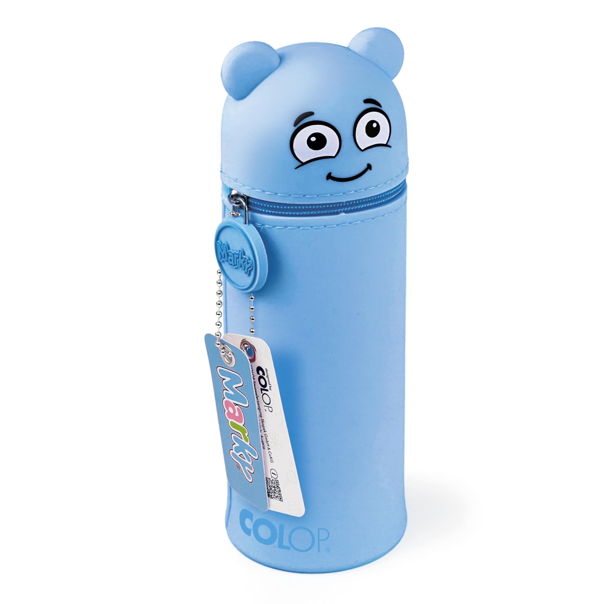 COLOP MARKY Federmäppchen für Kinder | weiches, Robustes Silikon Mäppchen | Stifteetui/Schlampermäppchen für Schule, Kindergarten & Schreibtisch | blau