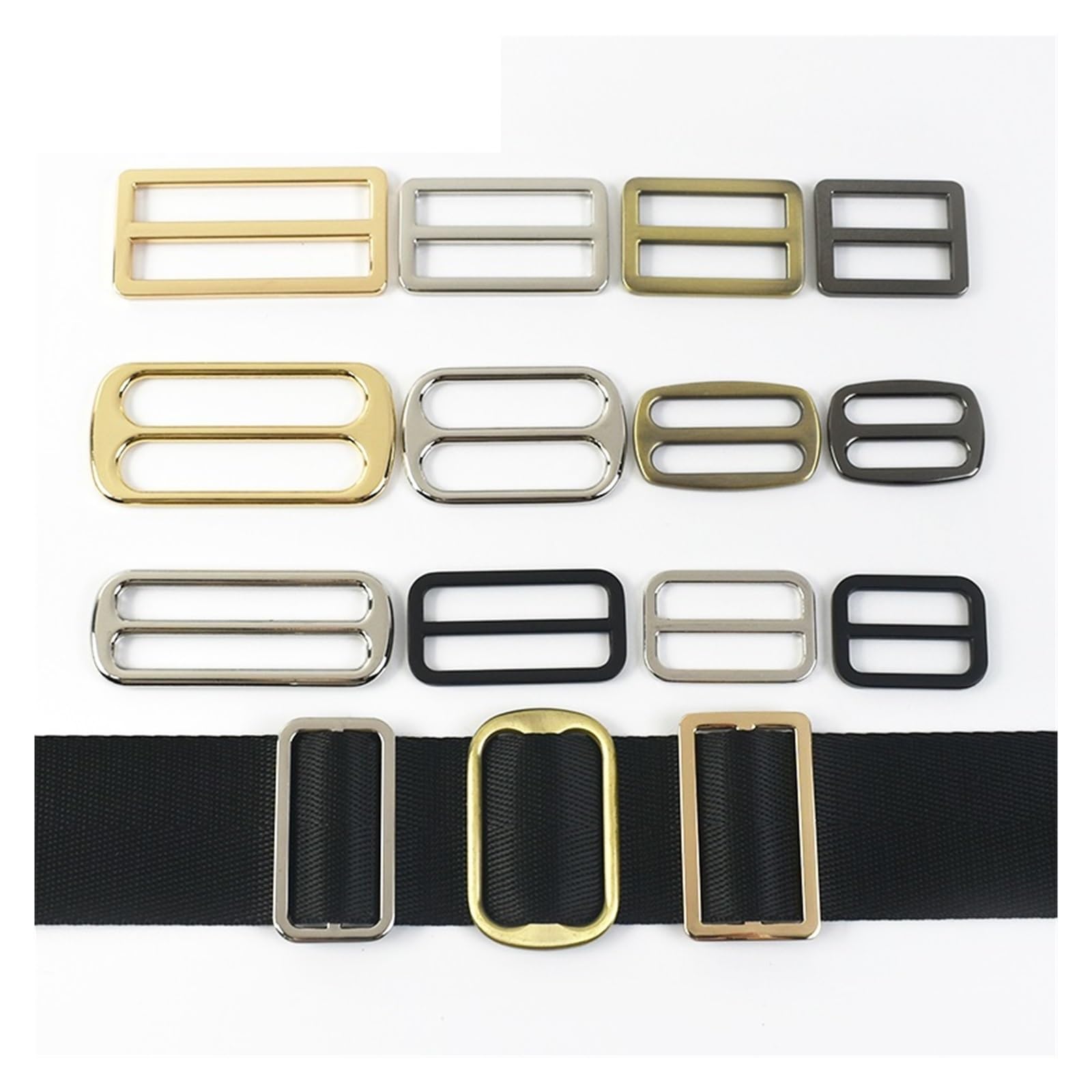 Fibbia in Metallo 10/20 pz 25-50mm fibbie in metallo for cinghia for tessitura Tri Glide cursore chiusura cintura regolatore fibbia accessori Hardware fai da te