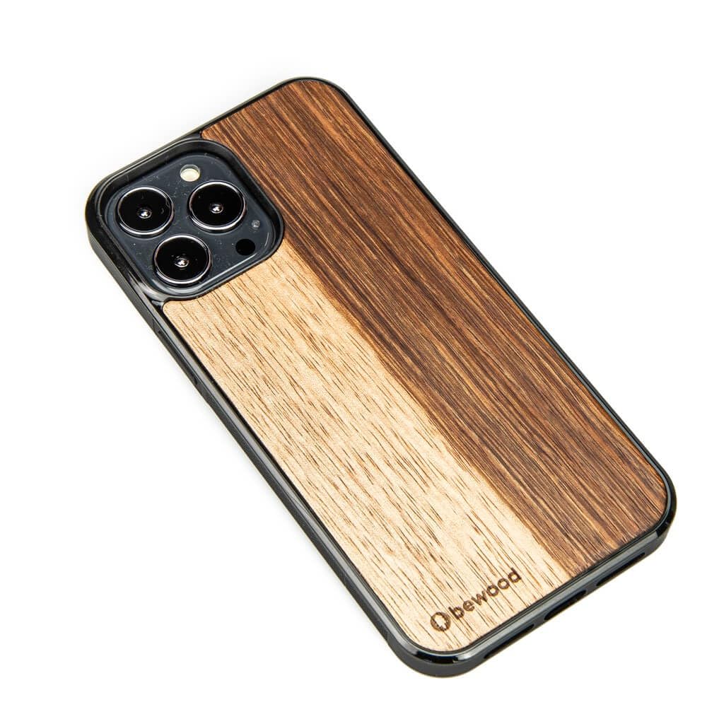 Custodia protettiva in legno compatibile con iPhone 11, legno di mango naturale, antiurto e antiscivolo, telaio in silicone TPU con base in policarbonato, opaca lucidata, realizzata a mano