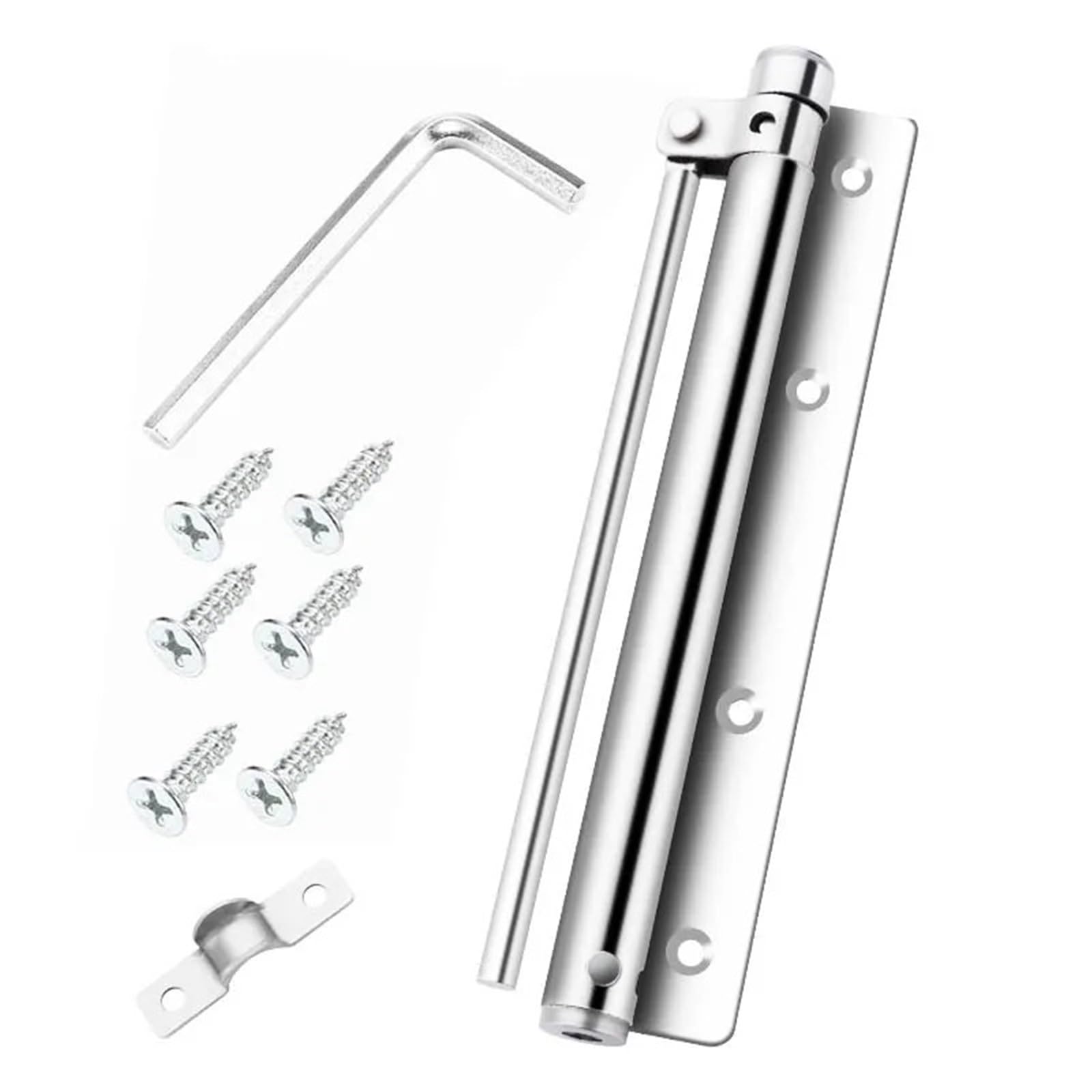 Door Closer Adjustable Silent Buffer Stainless Steel Home Wood Mechanism(Door Closer)