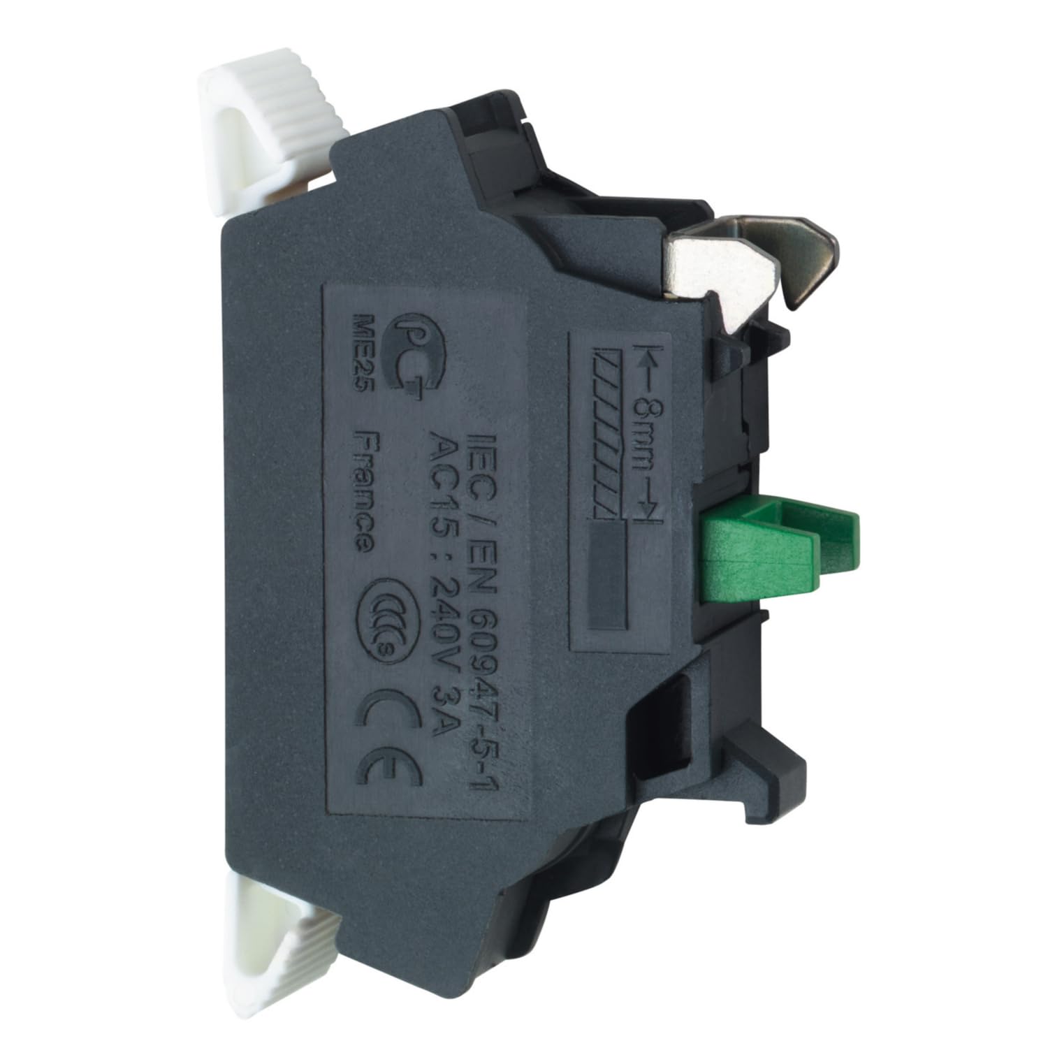 Schneider Electric ZB4BZ1015 Contact Block 1NO, Single Contact Block With Body/Fixing Collar 1No Spring Clamp Terminal