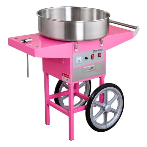 GastroHero Zuckerwattemaschine mit Wagen I Profi Zuckerwatte...