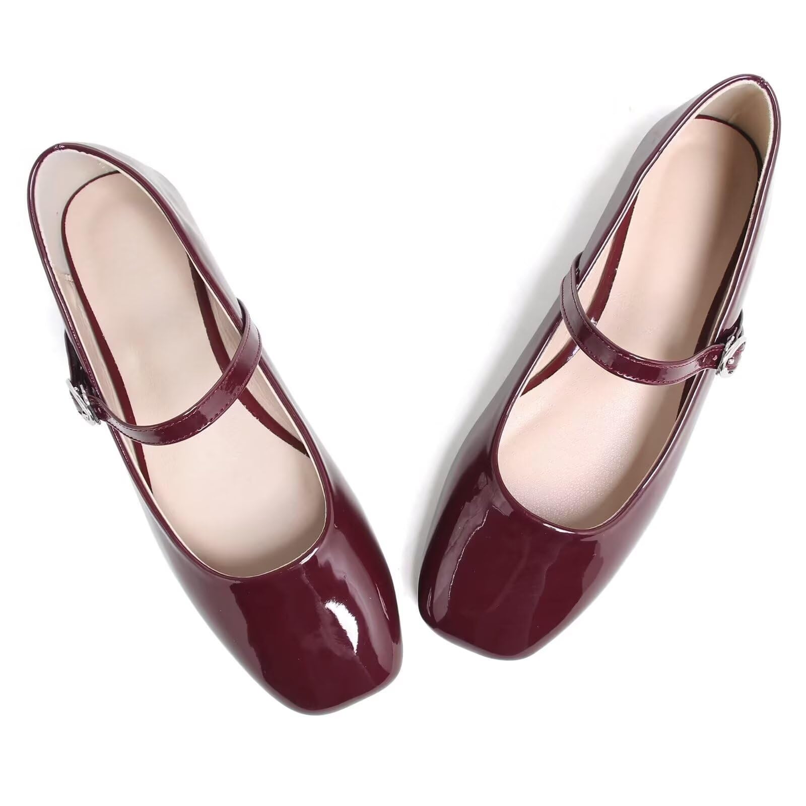LUXINYU Women's Slip on Flats,Classy Round Toe Solid Classic Mary Jane Ballet Dance Shoes Soft Comfortable PU Flat Shoes