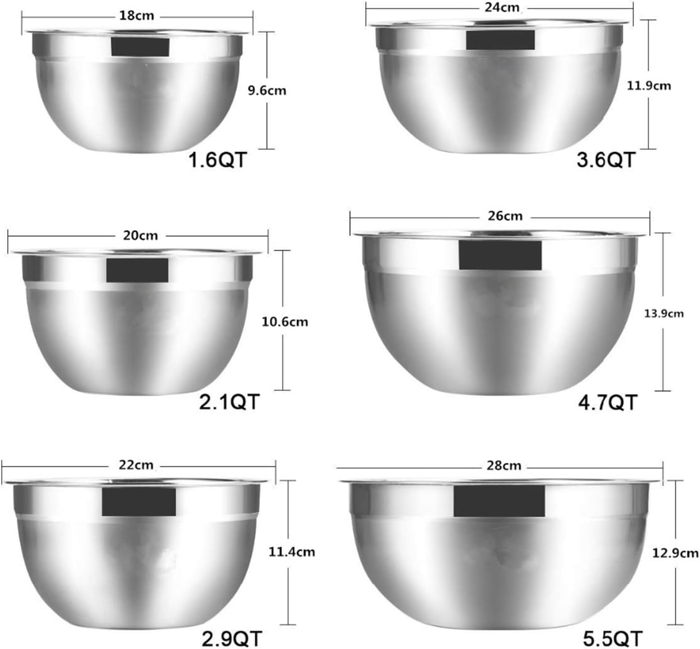 mixer bowl, KC0257，Compatible For LMETJMA， Non-Slip Stackable Stainless Steel Mixing Bowl Set For Baking, Cooking & Salad,for baking & cooking