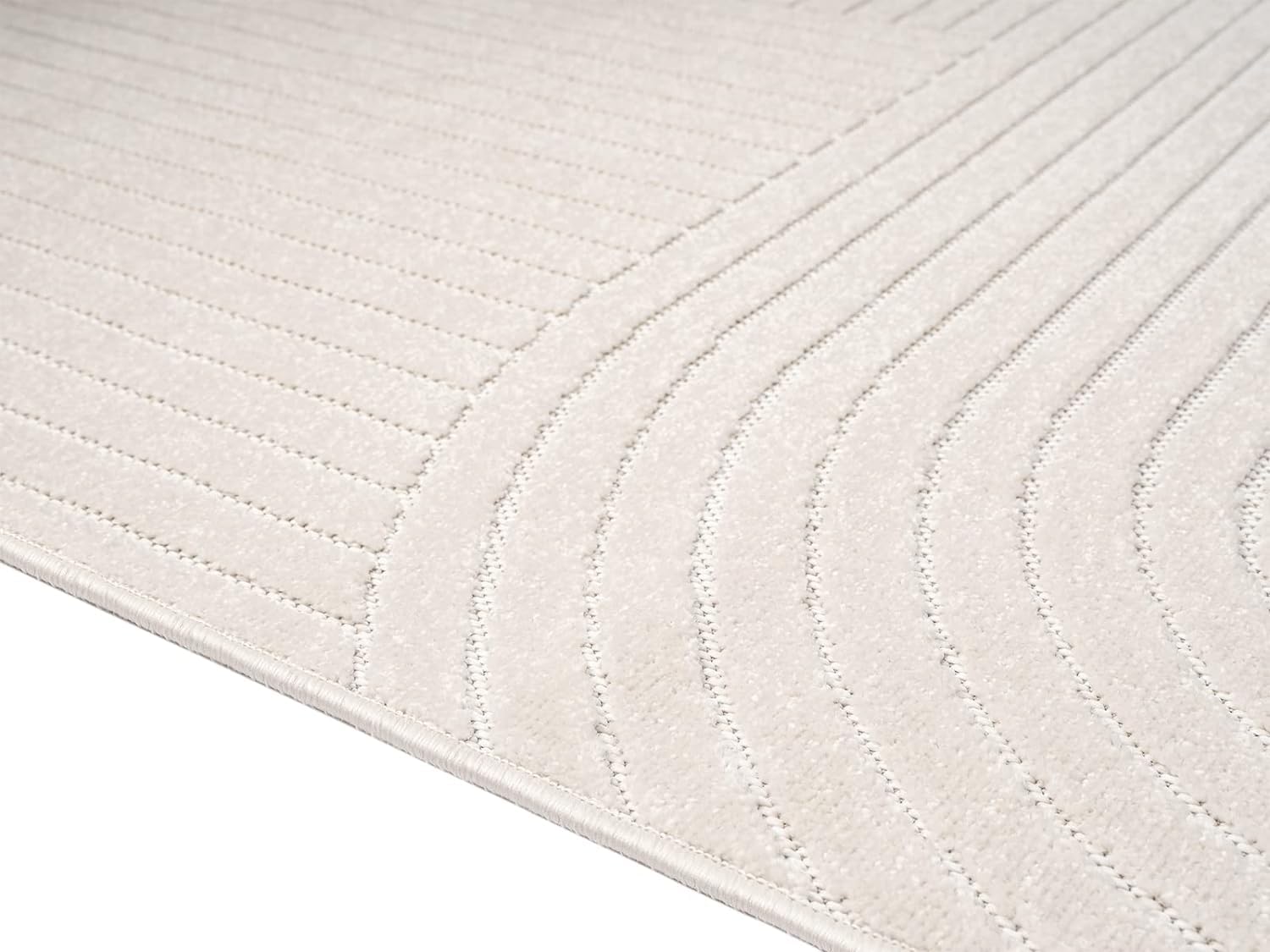 the carpet Santo Plus tappeto moderno - tappeto di alta qualità per soggiorno, camera da letto, color crema, tappeto boho in 140 x 200 cm in polipropilene