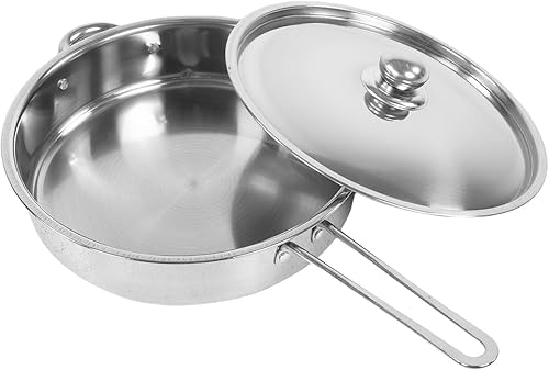 Miniatura 9 de Haofy Juego de utensilios de cocina de acero inoxidable de 6 piezas con sartén de 11.0 in y ollas de 18 a 10.2 in para inducción, gas, estufas