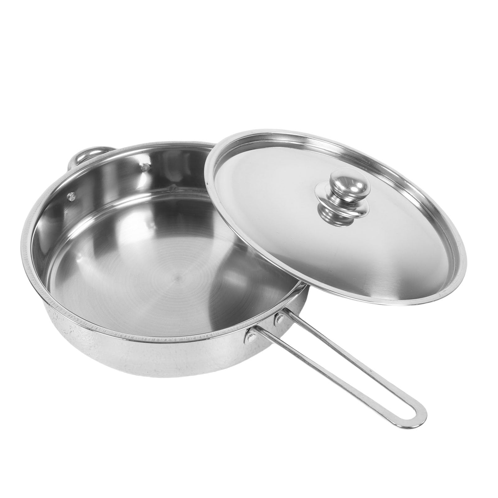 Eujgoov Set di Pentole in Acciaio Inossidabile, Pentole e Padelle Durevoli per la Casalinga, Set da da 6 Pezzi Compatibile con Induzione per un Uso Versatile