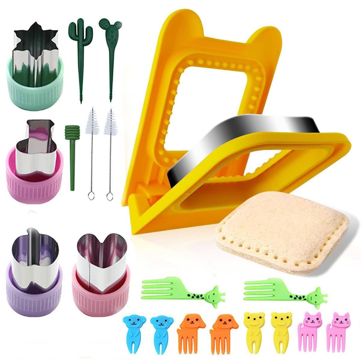 Supvox® Uncrustables Sandwich Cutter for Kids, 20Pcs Cookie Cutters and Sealer Set, Bread Pancake Sandwich Maker for Kids Bento Lunch Box - Vegetable Fruit Cutter Mold with Forks (B0DHVHPS3L) Amazon Price History, Amazon Price Tracker