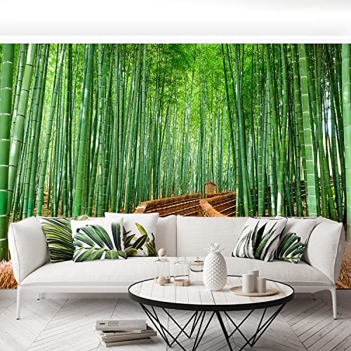 Papier peint moderne forêt de bambou 416x254cm grand format Tulup