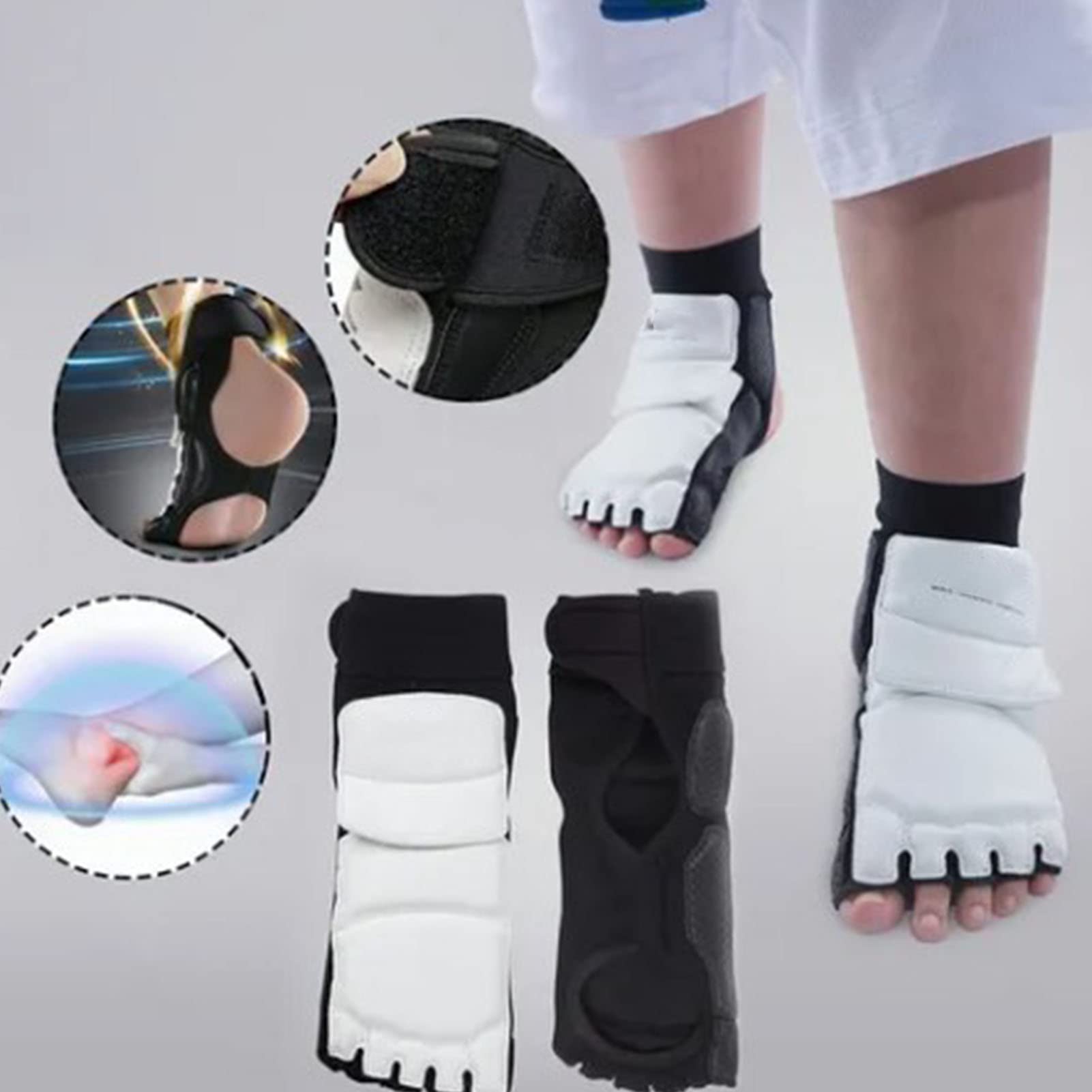 Protector de Pie de Taekwondo, Transpirable, Cómodo, Karate, Boxeo, Sparring, Protector de Pie con Antideslizante para Entrenamiento