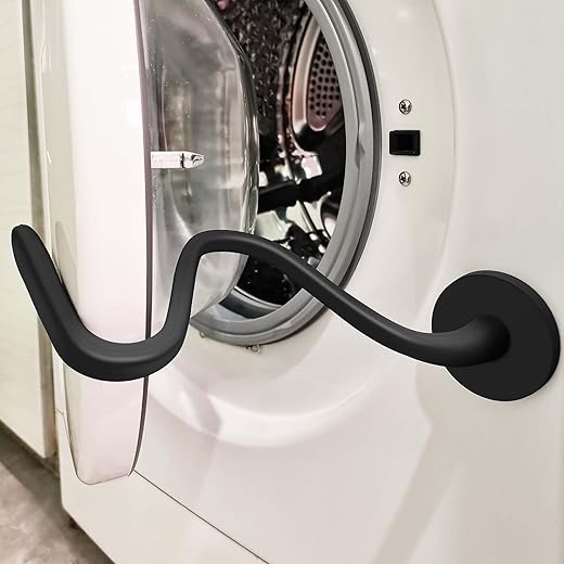 Upgraded Front Load Washer Door Prop, Easy to Use and Bend Washing Machine Door Prop Open, Keep Your Washer Open Or Ajar to Prevent Odors, Black