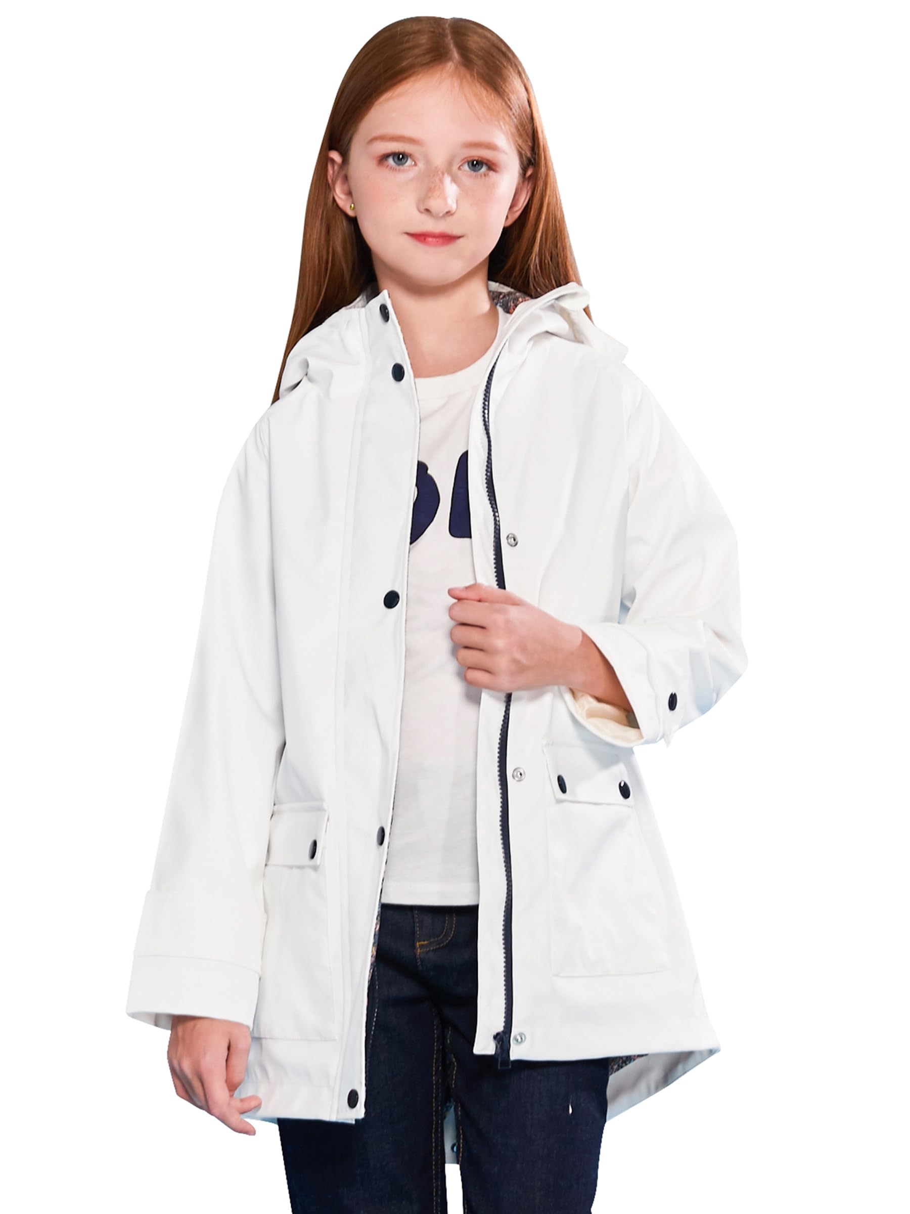 SOLOCOTE Chubasquero para Niños con Capucha Mochila Forrada de Goma para Niñas y Niños Impermeable y Resistente al Viento