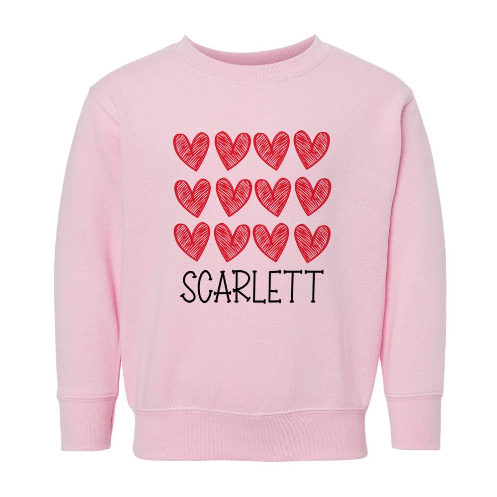Hearts Scarlett Kids Sweatshirt Toddler 5T Pink