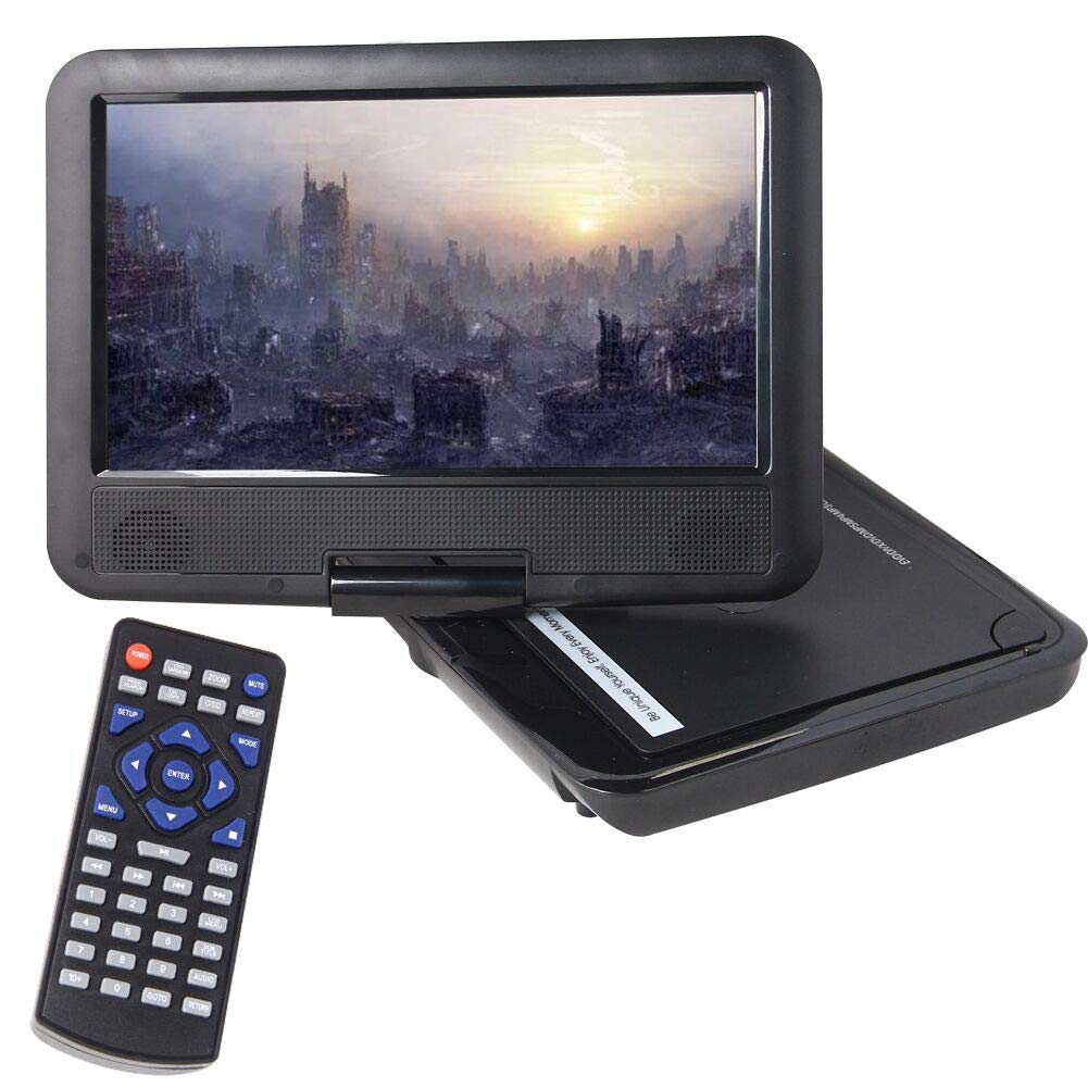 Handheld Portable DVD Player 9.5 Inch 270 Degree Swivel Screen Support Analog Tv/Vcd/cd/mp3/mp4/usb Sd Card Slot/Card Reader/Game/fm Radio with Game Controller and Remote Controller (Black)